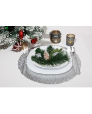 Svietnik MagicHome Vianoce, šedý, s krajinkou, 6x7 cm