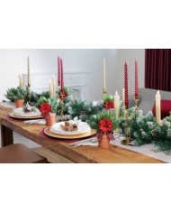 Sviečka MagicHome Vianoce, LED, 2xAAA, jednoduché svietenie, časovač, krémová/zlatá, metalický efekt, 3x25 cm