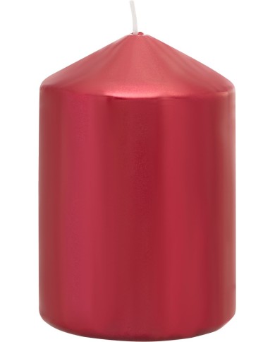 Sviečka MagicHome Vianoce, 7x10 cm, valcová, červená, metalický efekt