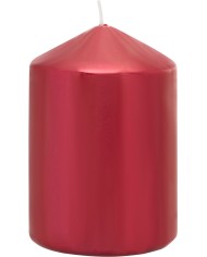 Sviečka MagicHome Vianoce, 7x10 cm, valcová, červená, metalický efekt