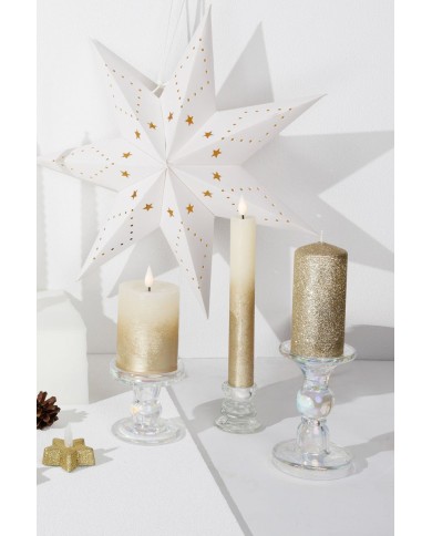 Stojan na sviečku MagicHome Vianoce, sklo, 5,5x5,5 cm