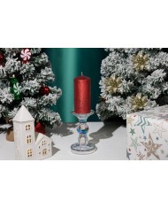 Stojan na sviečku MagicHome Vianoce, sklo, 8,5x14 cm