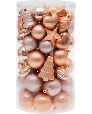 Gule MagicHome Vianoce, sada, 65 ks, ružové zlato, mix, na vianočný stromček