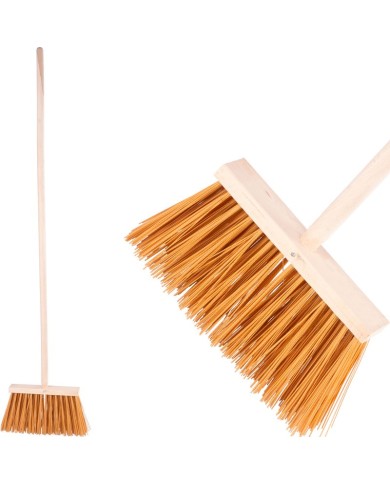 Metla Geco Indust Brown WH, 250 mm, priemyselná, hnedá, s násadou 1200 mm