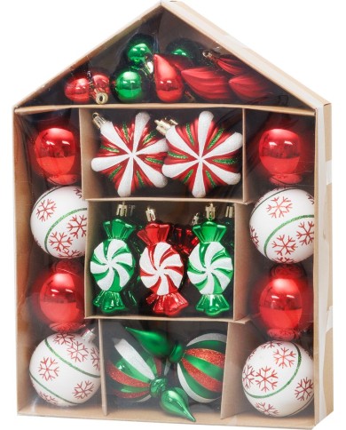 Gule MagicHome Vianoce, sada, 32 ks, červená-zelená-biela, mix, na vianočný stromček