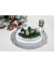 Podložka MagicHome pod tanier, 38 cm, strieborná