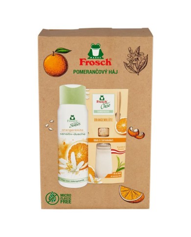 Súprava darčeková Frosch, pomarančový háj, difúzer a sprchový gél, 90 ml + 300 ml