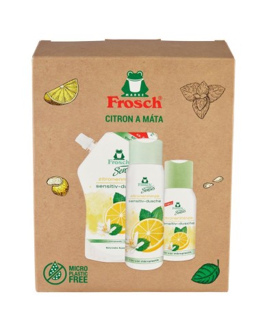 Súprava darčeková Frosch, citrón a mäta, 50 ml + 300 ml + 500 ml