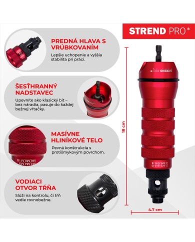 Nadstavec na vŕtačku Strend Pro Premium, 1/4", 2,4 - 6,4 mm nitovací, pre trhacie nity, v kufri