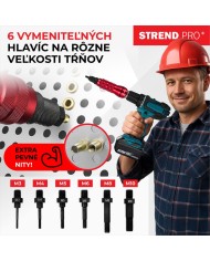 Nadstavec na vŕtačku Strend Pro Premium, 1/4", M3 - M10, nitovací, pre maticové nity, v kufri