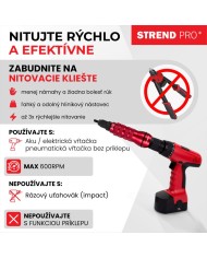 Nadstavec na vŕtačku Strend Pro Premium, 1/4", M3 - M10, nitovací, pre maticové nity, v kufri