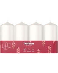 Sviečky Bolsius Pillar Advent, Vianoce, biele, 48/100 mm, bal. 4 ks