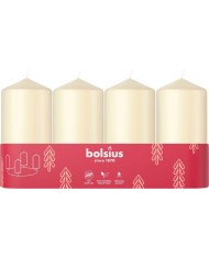 Sviečky Bolsius Pillar Advent, Vianoce, krémové, 48/100 mm, bal. 4 ks