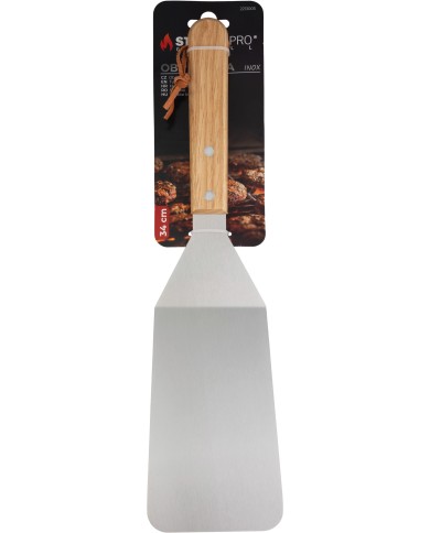 Obracač Strend Pro Grill, na grilovanie a opekanie, s drevenou rúčkou, nerez, 34cm