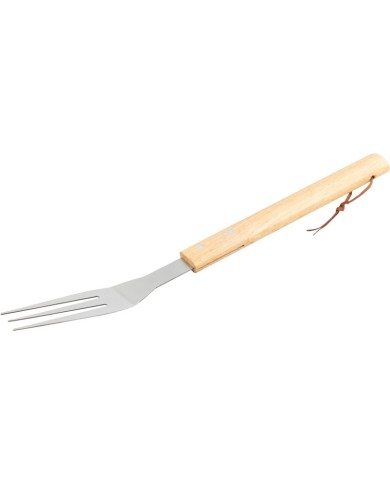 Vidlička Strend Pro Grill, na grilovanie a opekanie, s drevenou rúčkou, nerez