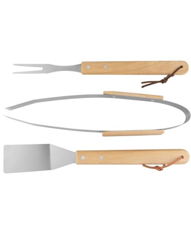 Sada náradia Strend Pro Grill, na grilovanie a opekanie, s drevenou rúčkou, 3-dielna