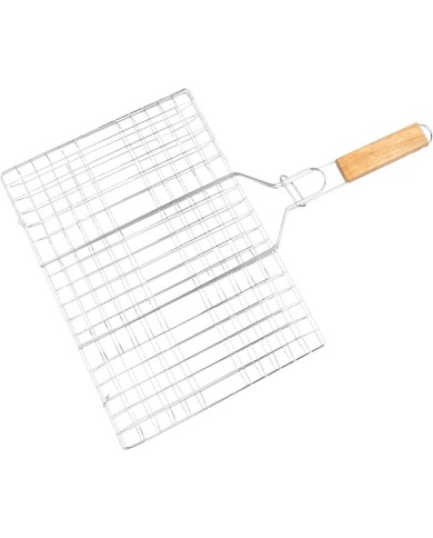 Opekač Strend Pro Grill, na mäso s drevenou rúčkou, 49x35x1,5 cm