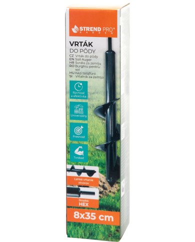 Vrták Strend Pro, do zeme, na skrutkovač, 8x35 cm