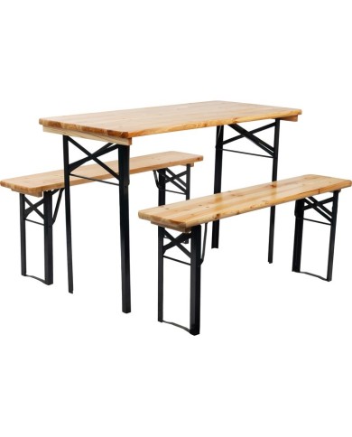 Set pivný DORTMUND Mini3, stôl 117x56x76,5 cm, 2x lavica 117x25x46,5 cm, drevo 27 mm