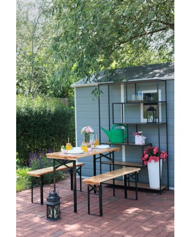 Set pivný DORTMUND Mini3, stôl 117x56x76,5 cm, 2x lavica 117x25x46,5 cm, drevo 27 mm