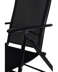 Stolička MININI ,čierna, záhradná, polohovateľná, 56x71x106 cm