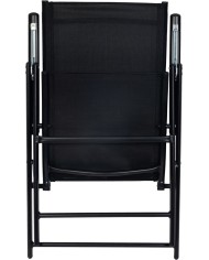 Stolička MININI ,čierna, záhradná, polohovateľná, 56x71x106 cm