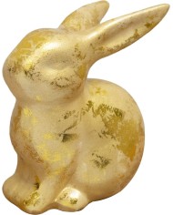 Dekorácia MagicHome, Zajačik, zlatý, veľkonočný, 6x7x10 cm