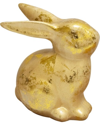 Dekorácia MagicHome, Zajačik, zlatý, veľkonočný, 6x7x10 cm