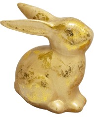 Dekorácia MagicHome, Zajačik, zlatý, veľkonočný, 6x7x10 cm