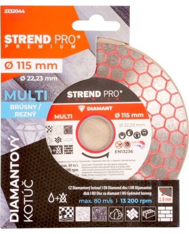 Kotúč Strend Pro Premium, 115 mm, hexagonal, diamantový, rezný, multi