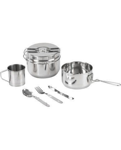 Set Strend Pro Grill, kempingová jedálenská súprava, nerez 13/15 cm