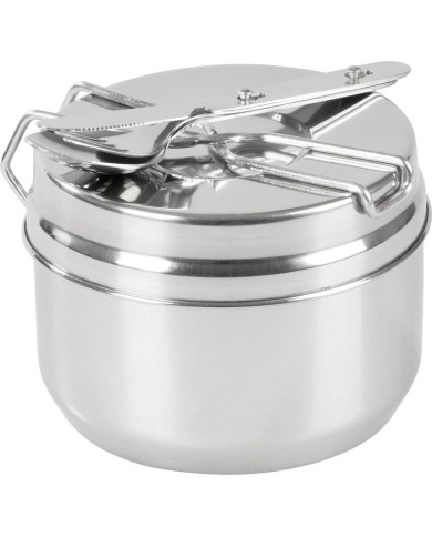 Set Strend Pro Grill, kempingová jedálenská súprava, nerez 13/15 cm