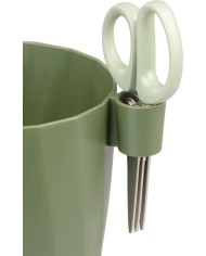 Kvetináč Strend Pro, s nožnicami, farba zelená, 15,5x12,5x16 cm