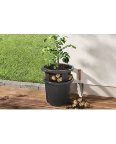 Kvetináč na zemiaky Strend Pro, farba čierna, 35x28 cm