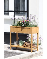 Záhon Strend Pro Garden, 89x33x76 cm, so spodnou policou, drevo, vyvýšený, s nohami