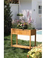 Záhon Strend Pro Garden, 89x33x76 cm, so spodnou policou, drevo, vyvýšený, s nohami