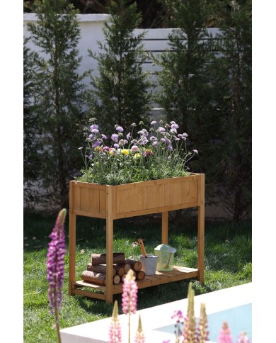 Záhon Strend Pro Garden, 89x33x76 cm, so spodnou policou, drevo, vyvýšený, s nohami