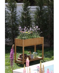 Záhon Strend Pro Garden, 89x33x76 cm, so spodnou policou, drevo, vyvýšený, s nohami