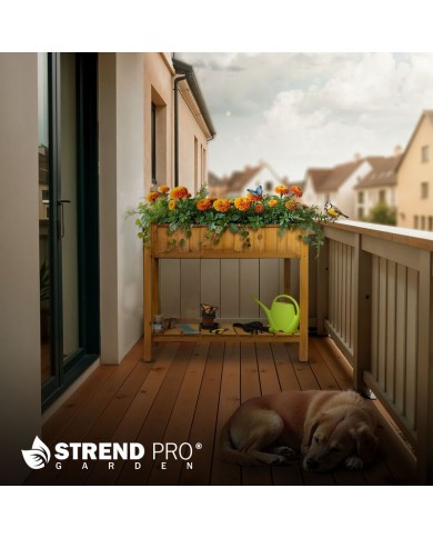 Záhon Strend Pro Garden, 89x33x76 cm, so spodnou policou, drevo, vyvýšený, s nohami