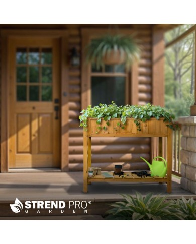 Záhon Strend Pro Garden, 89x33x76 cm, so spodnou policou, drevo, vyvýšený, s nohami