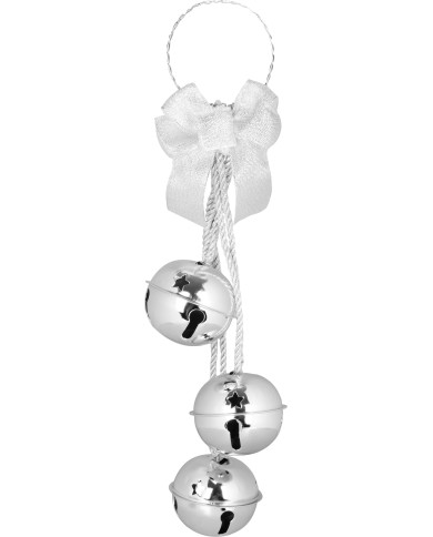 Dekorácia Zvončeky na dvere, strieborné, 14x14x46 cm