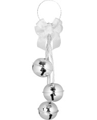 Dekorácia Zvončeky na dvere, strieborné, 14x14x46 cm