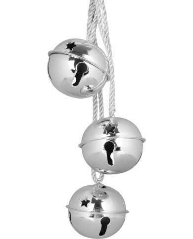 Dekorácia Zvončeky na dvere, strieborné, 14x14x46 cm