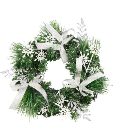 Veniec MagicHome Vianoce, prírodný, s mašľami, 35 cm