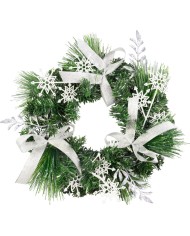 Veniec MagicHome Vianoce, prírodný, s mašľami, 35 cm