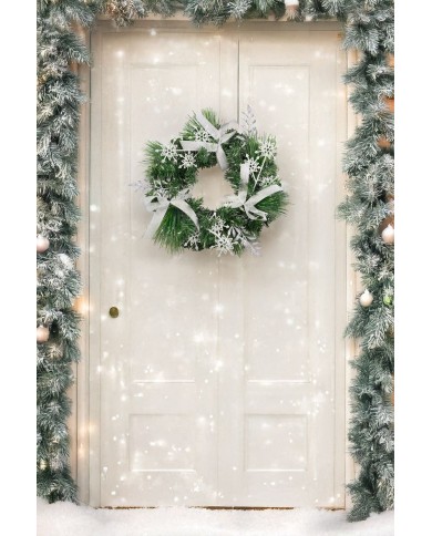 Veniec MagicHome Vianoce, prírodný, s mašľami, 35 cm