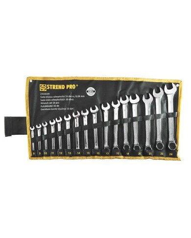 Sada kľúčov Strend Pro HR31585 očkoplochá, 16 dielna, Cr-V, 8-24 mm