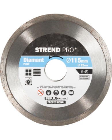 Kotúč Strend Pro 521B, 115 mm, diamantový, plný