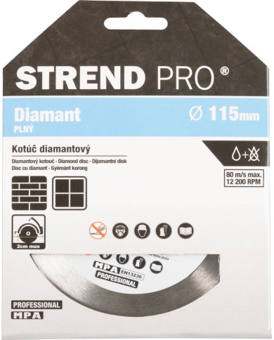 Kotúč Strend Pro 521B, 115 mm, diamantový, plný
