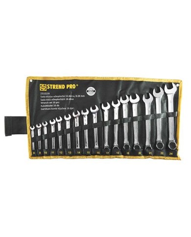 Sada kľúčov Strend Pro HR31585 očkoplochá, 16 dielna, Cr-V, 8-24 mm